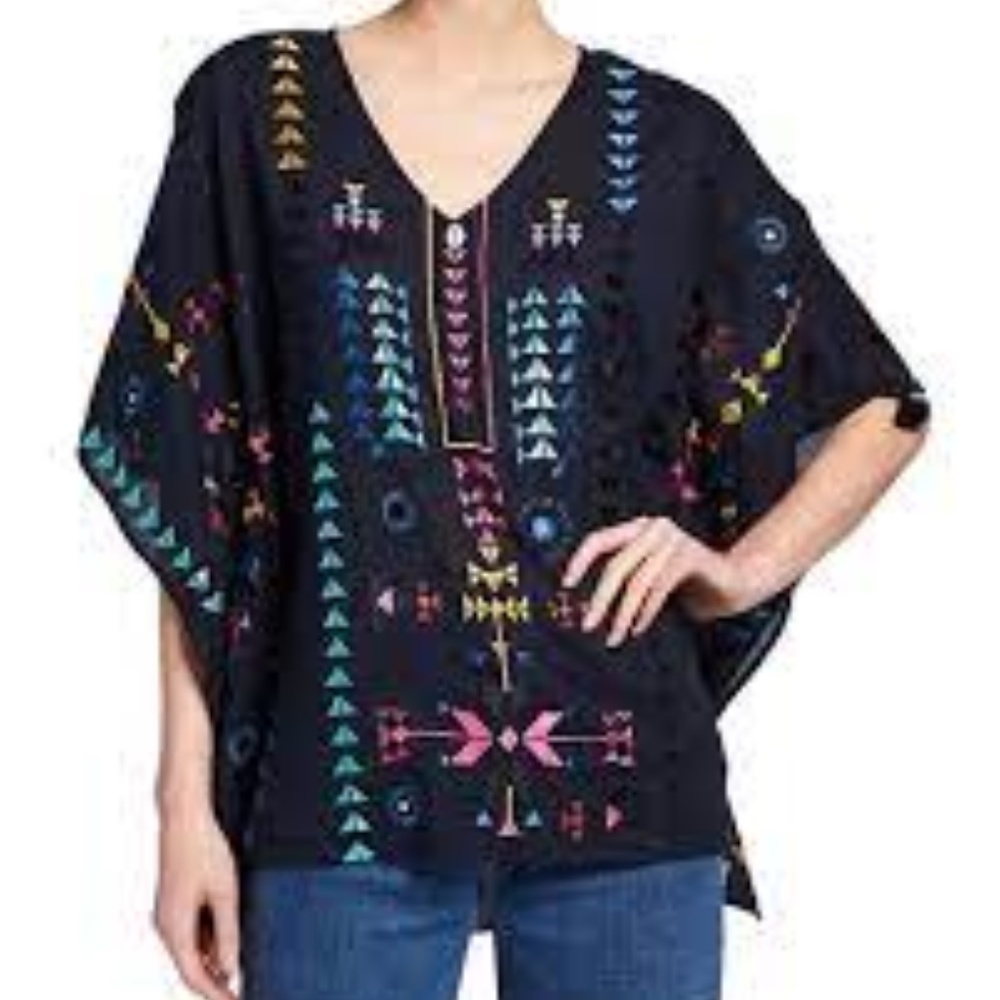 Figue Ritika Half-Sleeve Embroidered Kaftan Top - Picture 5 of 8